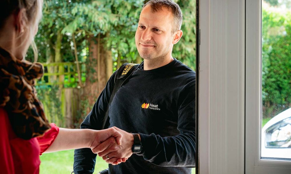 Heat Hampshire heating engineer arriving at a client's house